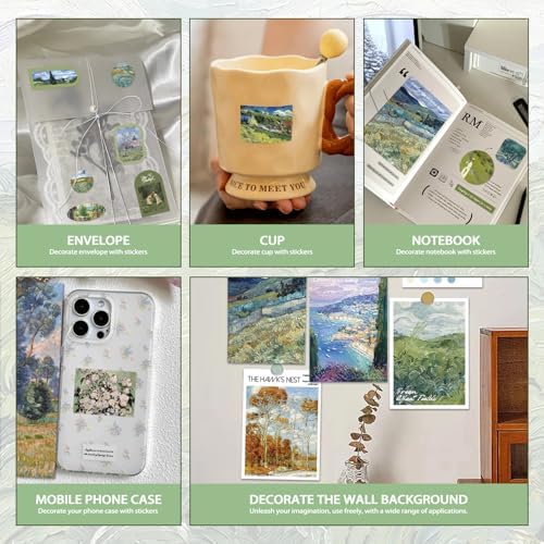 PRSTINCOL Oil Painting Sticker Book, 52 Sheets 500+ Scrapbook Stickers, Vintage Oil Painting Aesthetics Stickers for Adults and Teens, Junk Journal Supplies for Scrapbooking Journaling DIY - Image 6