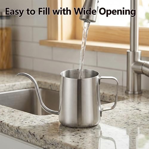 Small Watering Can, OLULU 12oz (350ml) Stainless Steel Indoor Watering Can with Long Spout, Mini Watering Can for Houseplants, Desk & Home Plants - Image 6
