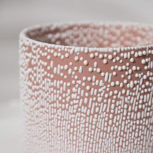 UBEE Planter Ceramic Flower Pot for Indoor Plants | 5.5 inch + 4.9 inch Plant Pot with Saucer and Drainage Hole for Aloe, Snake Plants, Pothos, Orchid, Terracotta with White Glaze Dot - Image 7