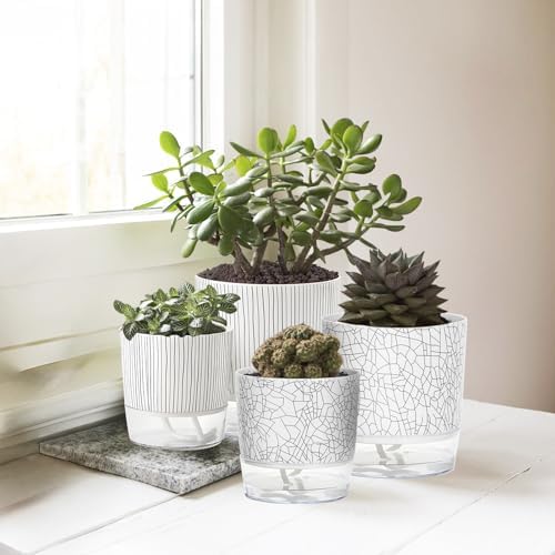 4 Pack Self Watering Pots for Indoor Plants, 4/5.5 Inch Plant Pots - Image 7