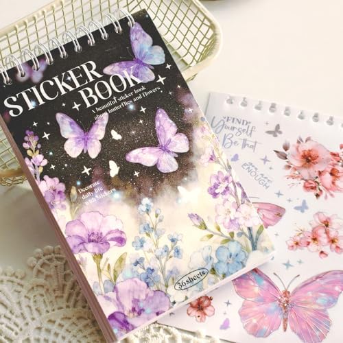 Flower and Butterfly Sticker Book, 30 Sheets 300+ Pcs, PET Material with Gold and Holographic Foil, for Planner Scrapbooking Journaling Card Making - Image 6