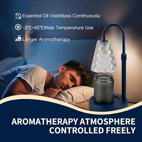 Candle Warmer Lamp with Timer Dimmable, Wax Melt Warmer, Dark Blue - Image 7