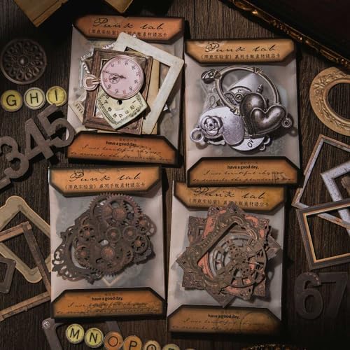Vilikya 120pcs Steampunk Junk Journal Supplies, Small Vintage Scrapbook Materials Paper for Journaling Kit, Scrapbooking Ephemera, Punk Collage Cards for Dark Academia Home Room Decor - Image 7
