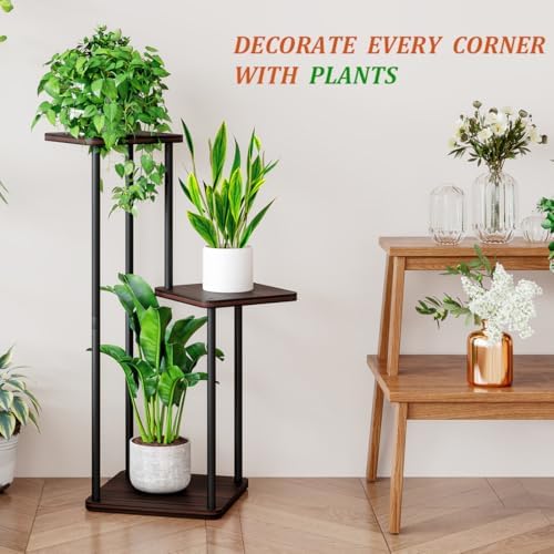 AZERPIAN Plant Stand Indoor Corner Tiered Plant Shelf 3 Tier Metal MDFBoard - Image 6