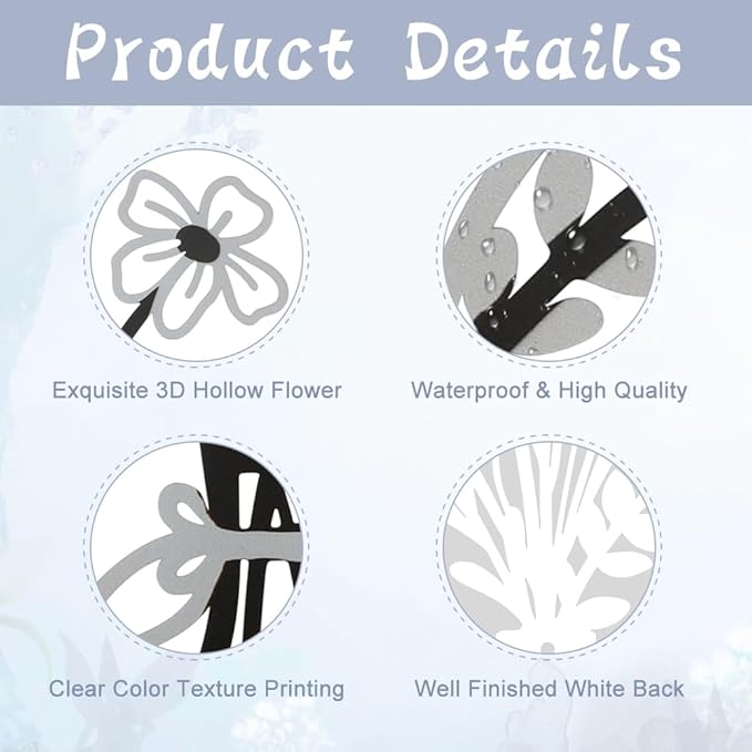 Bochino 3 PCS Metal Flowers Wall Arts, Rustic Farmhouse Decor Minimalist Flower Wall Decors for Living Room Bathroom Bedroom Dining Room Kitchen, Perfect Housewarming Gifts (N-Blue Gray)