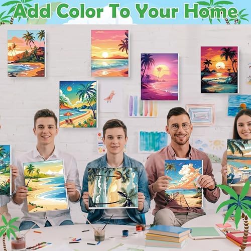 Blosssound 10 Set Pre Printed Canvas for Painting 5x7, Hawaii Canvas - Image 6