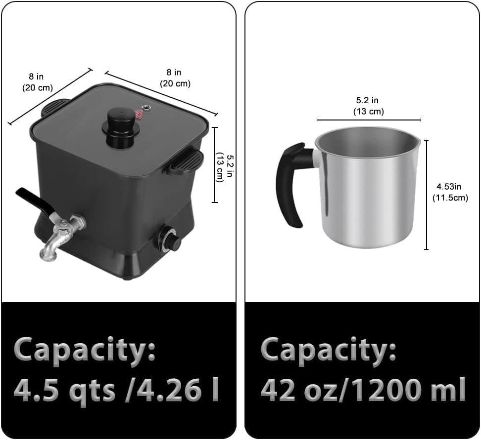 Byoowndiy Wax Melter for Candle Making, 150 oz Electric Candle Wax Melting Pot with Pour Spout and Temperature Controller - Image 7