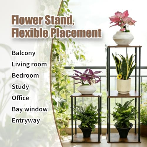 Vigordream Plant Stand Indoor Tier Metal Wood Plant Shelf for Muti Pots - Image 6