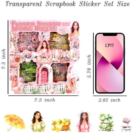 440 Pcs Spring Landscape Scrapbook Stickers for Scrapbooking, Transparent PET Stickers for Journaling, Junk Journal Supplies, Aesthetic Decorative, Collage, Craft Art, Scrap Booking Kit - Image 6