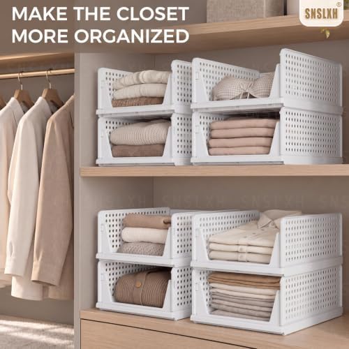 SNSLXH Closet Organizers and Storage, 5 Pack Stackable Closet Bins - Image 6