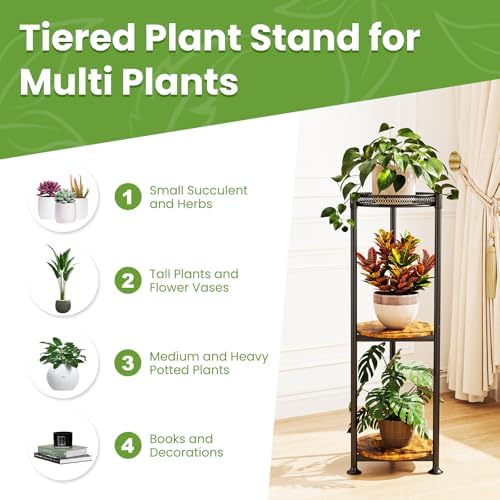3 Tier Plant Stand Indoor Corner Tall Round Shape Plant Shelf - Image 6