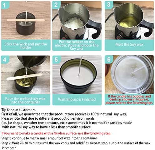 Haccah Soy Wax Candle Making Kit Supplies, Natural Candle Wax for Candle Making, DIY Art&Crafts Kit for Adults,Beginner,Kids, Including Soy Wax Flakes, Candle Wick, Centering Devices, Melting Pot,Etc - Image 7