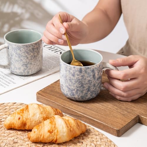 MONITO 12OZ Coffee Mugs Set of 4, Modern Ceramic Coffee Mug Set with Handle - Image 7