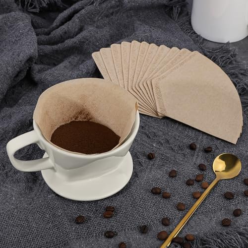 Segarty Pour Over Coffee Maker Set - Single Cup White Ceramic Coffee Dripper With 200 Pcs Size #2 Cone Filters, Slow Drip Manual Brewer for Home, Office, Travel, Camping - Image 6