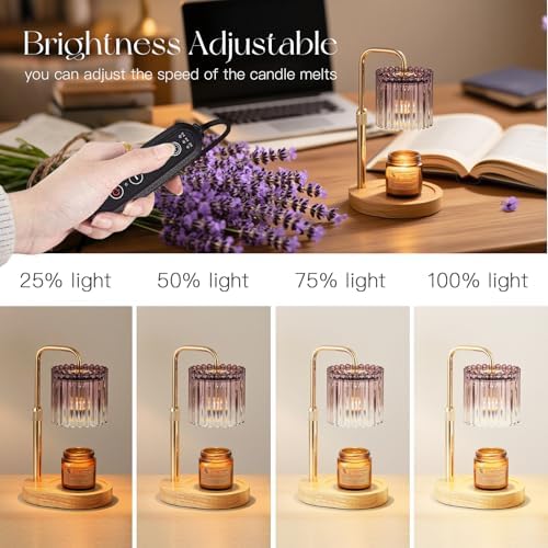 Candeldo Candle Warmer Lamp with Timer: Purple Wax Melt Warmer - Image 6
