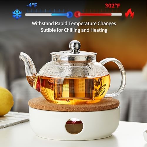 DOPUDO Small Glass Teapot with Infuser, 18 oz 530ml Borosilicate Tea Kettle - Image 6