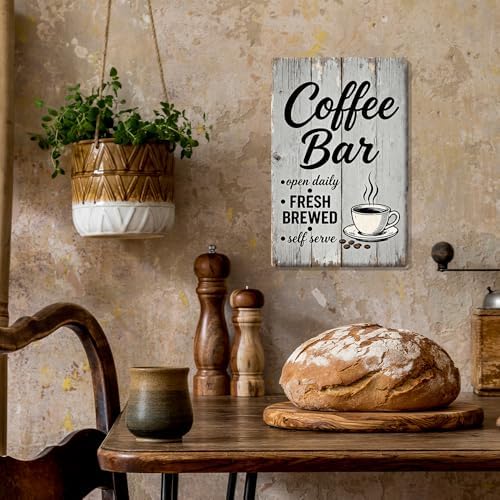 Coffee Bar Metal Tin Self Serve Fresh Brewed Open Daily Sign - Image 7