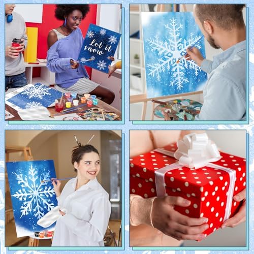 Zhanmai 12 Set Paint and Sip Kit for Adult 8''x10'', Winter Snowflake - Image 6