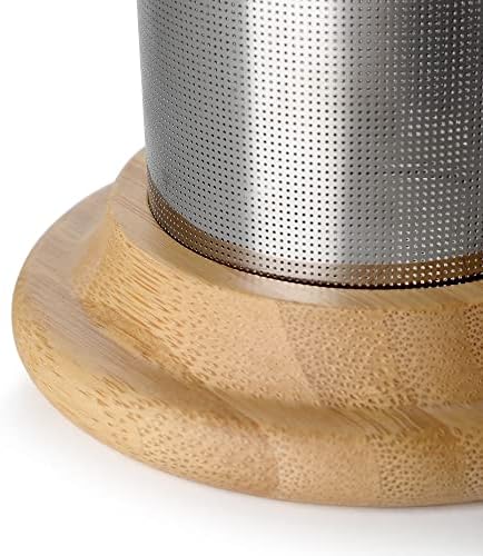 VIVA Minima Double Wall Glass Balance Tea Mug with Mesh Infuser and Wood Lid- 500 ml / 17 oz - Image 6