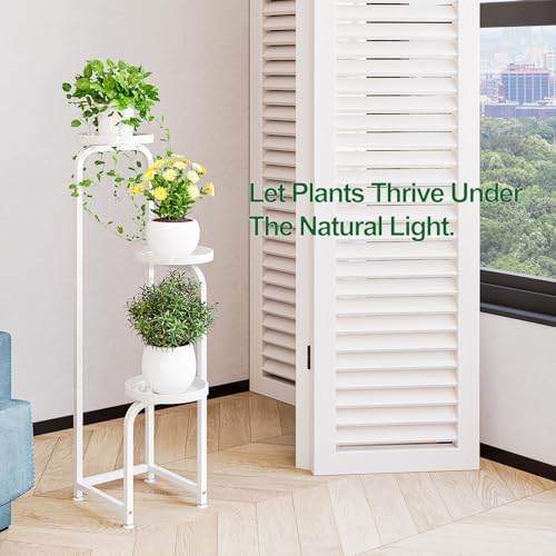 INGIORDAR Plant Stand Indoor Outdoor Corner Tiered Plant Shelf 3 Tier Metal - Image 6