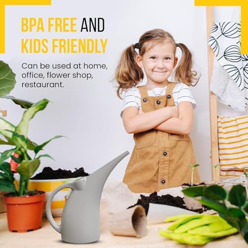 2 Pack Watering Can 1/2 Gallon - Small Watering Can for Indoor Plants - Outdoor Watering Can - Gray Plant Waterer - Plastic Watering Can for Garden - Image 6