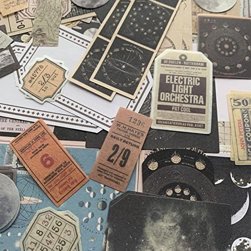 TIYPKE 200pcs Aesthetic Stickers - Vintage Scrapbook Stickers for Journaling, Bullet Journals, Scrapbooking, Space & Moon Themes - Image 6