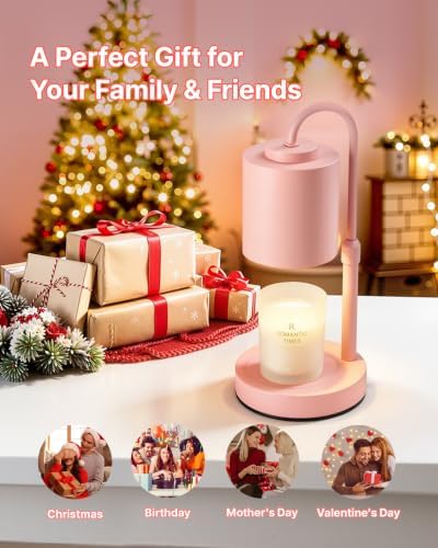 CASTLELIFE Dimmable Candle Warmer Lamp with Timer, Height Adjustable Candle Warmer for Jar Candles, Electric Wax Melt Warmer for Home Decor House Warming Gifts, Birthday Gifts for Women, Pink - Image 7