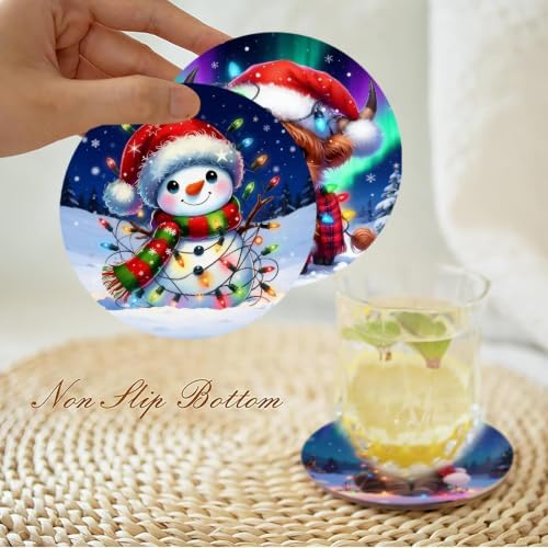 askkqtx 8 Pcs Christmas Diamond Art Coasters Kits with Holder 4x4 Inch - Image 7