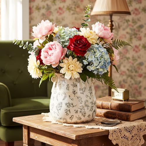 Ceramic Scroll Planter 6.5 Inch, Leaves - Image 6