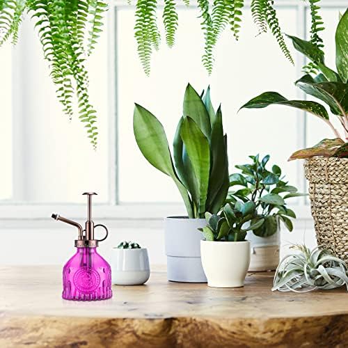 8 Pcs Glass Plant Mister Spray Bottle 200ml Vintage Plant Spritzer Multicolor Succulent Watering Bottle Watering Can 6.4'' with Plastic Top Pumps for Indoor Outdoor Succulents Garden Plants (Bronze) - Image 6