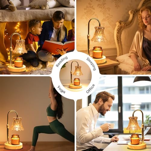 GEEZO Fragrance Candle Warmer Lamp,Electric Candle Warmer with Timer & Dimmer,Mom Christmas Birthday Gifts for Women, House Warming Gifts New Home Bedroom Decor - Image 6