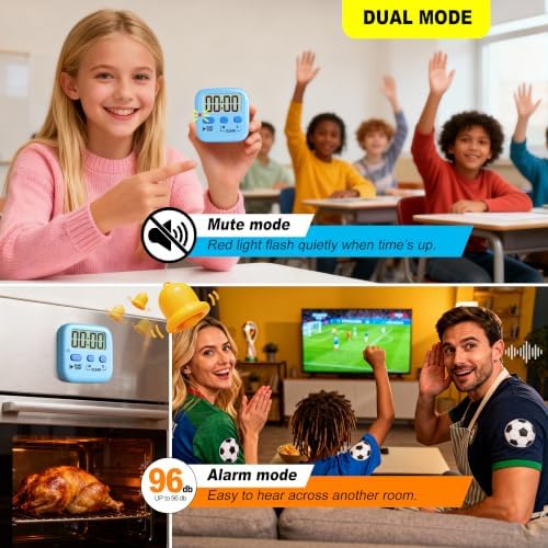 Antonki 2 Pack Digital Timer for Kids Classroom Kitchen Timers for Cooking - Image 6
