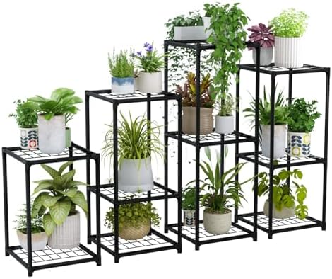 Bamworld Plant Stands Indoor 4 Sets Plant Shelves Outdoor - Image 7