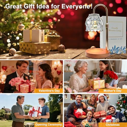 Candle Warmer Lamp with Timer and Dimmer 4-Level Dimmable Flower Light Heat Lamp for Jar Candles Adjustable Height Modern Cute Home Decor for Living Room Bedroom and Best Gift for Friends Lover.Silver - Image 7