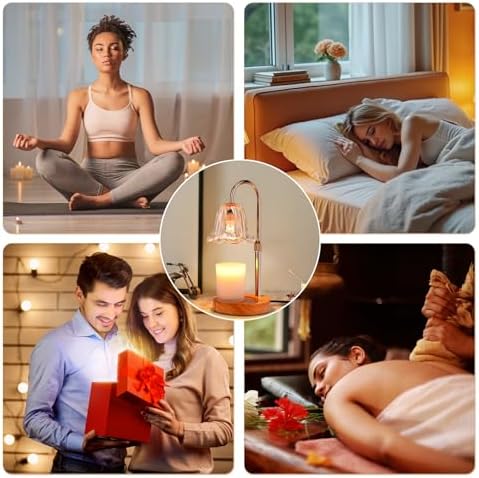 Candle Warmer Lamp Electric Timer: Dimmable Candles Warming Lamps - Height Adjustable Burner Jar - No Flame Scented Melts Wax - All Candle Jars Home Decor Table Light - Image 7