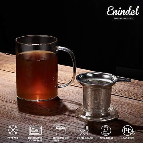 3020.05 Glass Tea Mug with Infuser and Lid, Tea Cup, Clear, 20 OZ, GM005 - Image 4