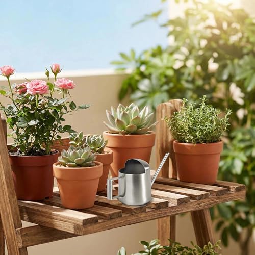 IMEEA Mini Watering Can for Succulents & Bonsai Tiny Stainless Steel Indoor Plant Watering Can with Long Spout for Small Desk Plants, 11oz/300ml - Image 6