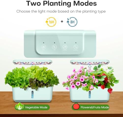 Ahopegarden Indoor Garden Hydroponics Growing System: 10 Pods Kit with LED - Image 6