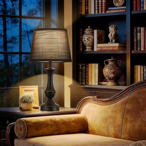 Table Lamp Set of 2, 19" Mordern Bedside Lamps for Living Room & Bedroom - Image 7