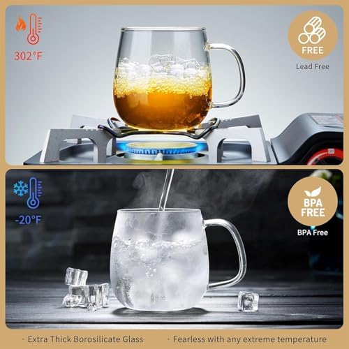 DOPUDO Large Glass Tea Cup, 34 oz Borosilicate Glass Tea Mug with Infuser and Lid, 1000ML Clear Tea Cups for Brewing Scented Tea and Tea Bag. - Image 7
