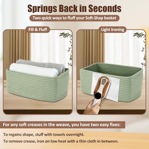 5-Pack Small Woven Rope Storage Baskets, 2 Sizes Organizer Bins - Image 7