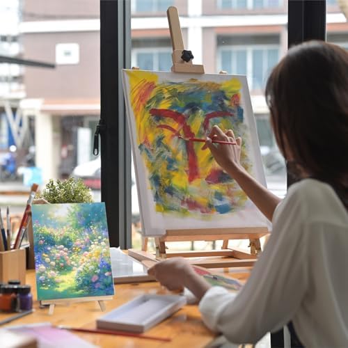 MotiMind 36 Pcs 8 x 10 Mini Canvas and 9" Easel Set Bulk for Paint Party - Image 6