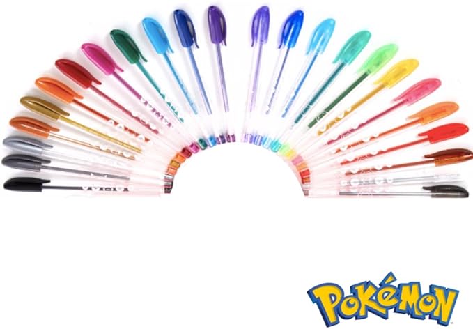 Innovative Designs Pokemon Gel Pens Set for Kids, 24 Pack with Glitter Gel Pens, Cute Pens for Girls and Boys