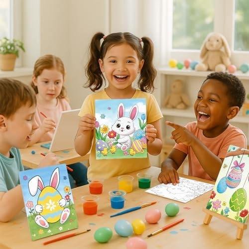 Nuberlic 10Pcs Easter Pre Drawn Canvas to Paint for Kids Girls Boys - Image 7