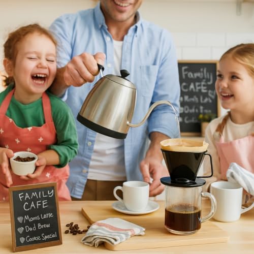 Fino Pour-Over Coffee Brewing Filter Cone, Number 1-Size, Black, Brews 1 to 2-Servings - Image 6