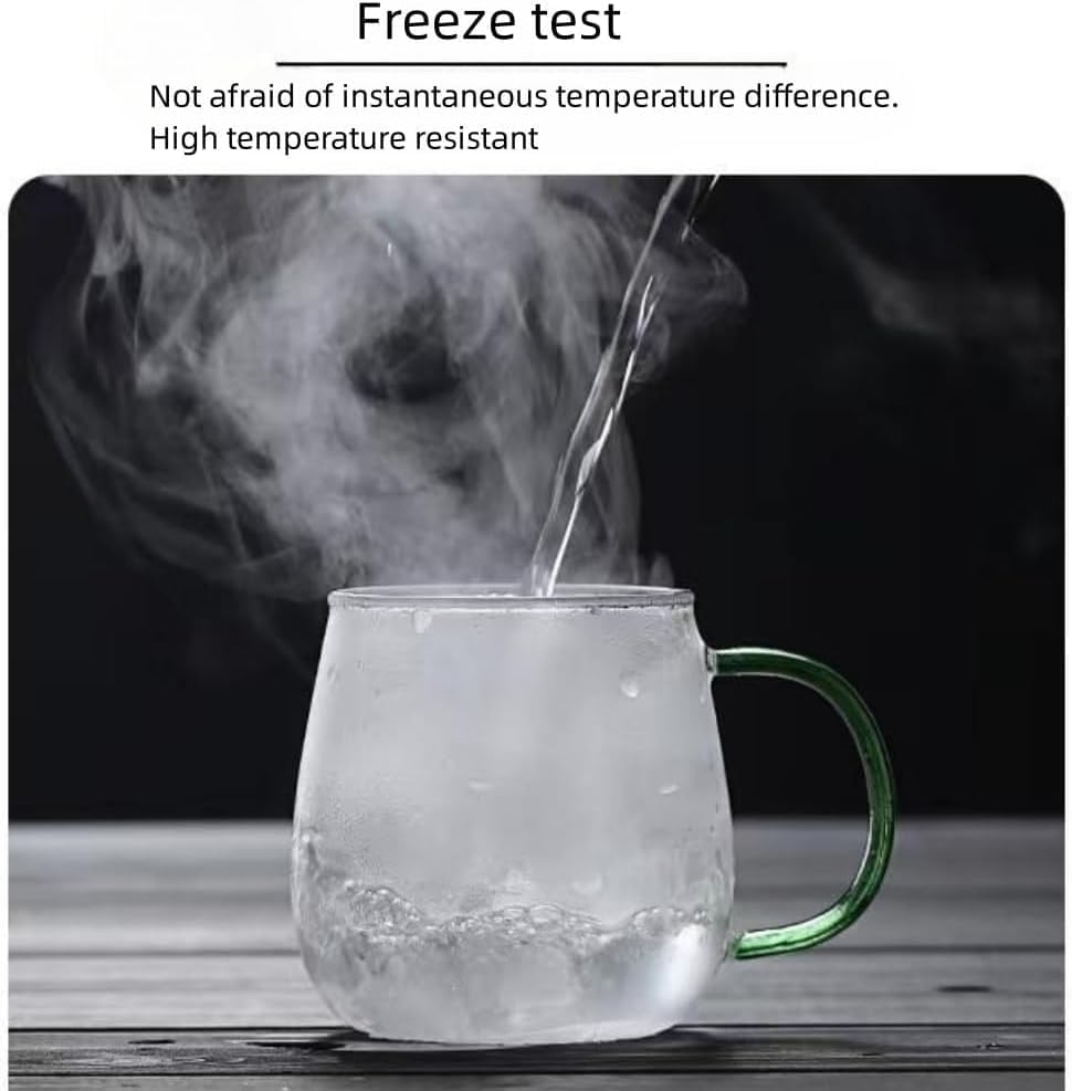 glass coffee mugs set of 6, clear coffee mug,Multi-coloured handles for easy differentiation ,borosilicate coffee glasses with handle16 oz ,Can be used as a gift… - Image 6
