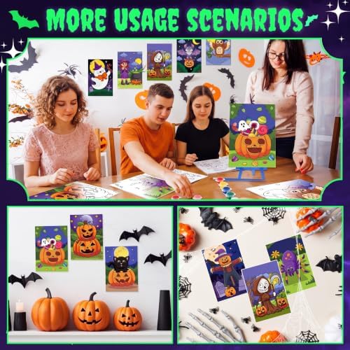 Blosssound 10 Set Halloween Pre Printed Canvas for Painting 5x7" - Image 6