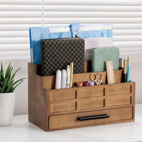 Desk Organizer with Drawer, Countertop Bill Mail Organizer and File Storage - Image 6