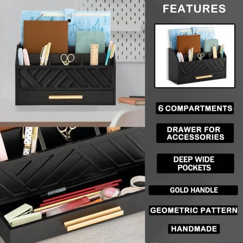 Desk Organizer with Drawer, Countertop Bill Mail Organizer and File Storage - Image 6