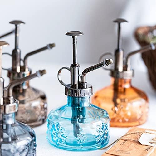 XXXFLOWER Glass Plant Mister Spray Bottle for Indoor Plant Spritzer Succulent Watering Bottle Tall Vintage Style with Bronze Plastic Top Pump - Image 6